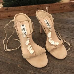 Jimmy Choo London tan sandals size 37.5